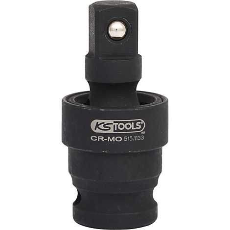 Schwarzer Kugelgelenk-Steckschlüssel-Aufsatz von KS TOOLS mit Schriftzug.